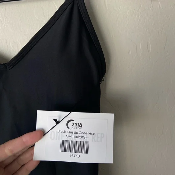 Zyia classic one piece swimsuit black NWT XS 2-4 - Picture 10 of 12